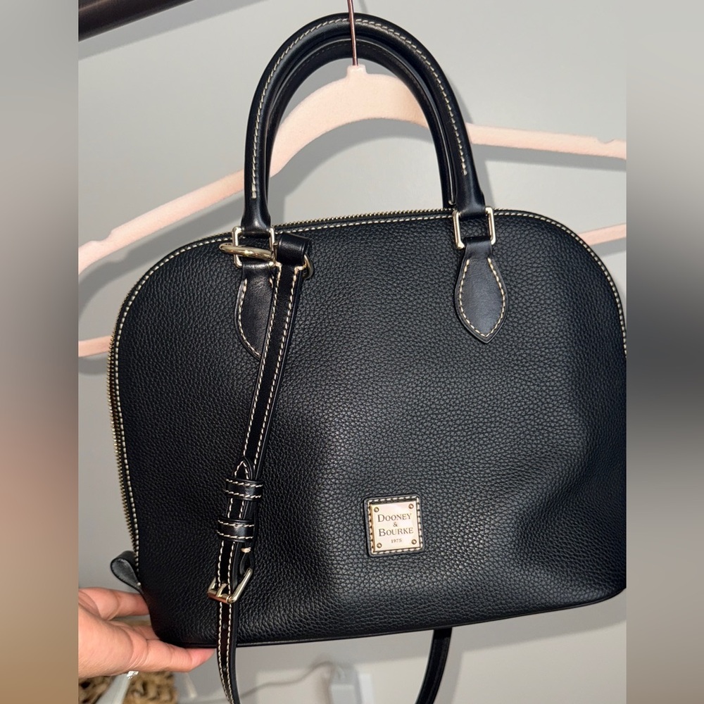 Dooney & Bourke Black Pebbled Leather Satchel